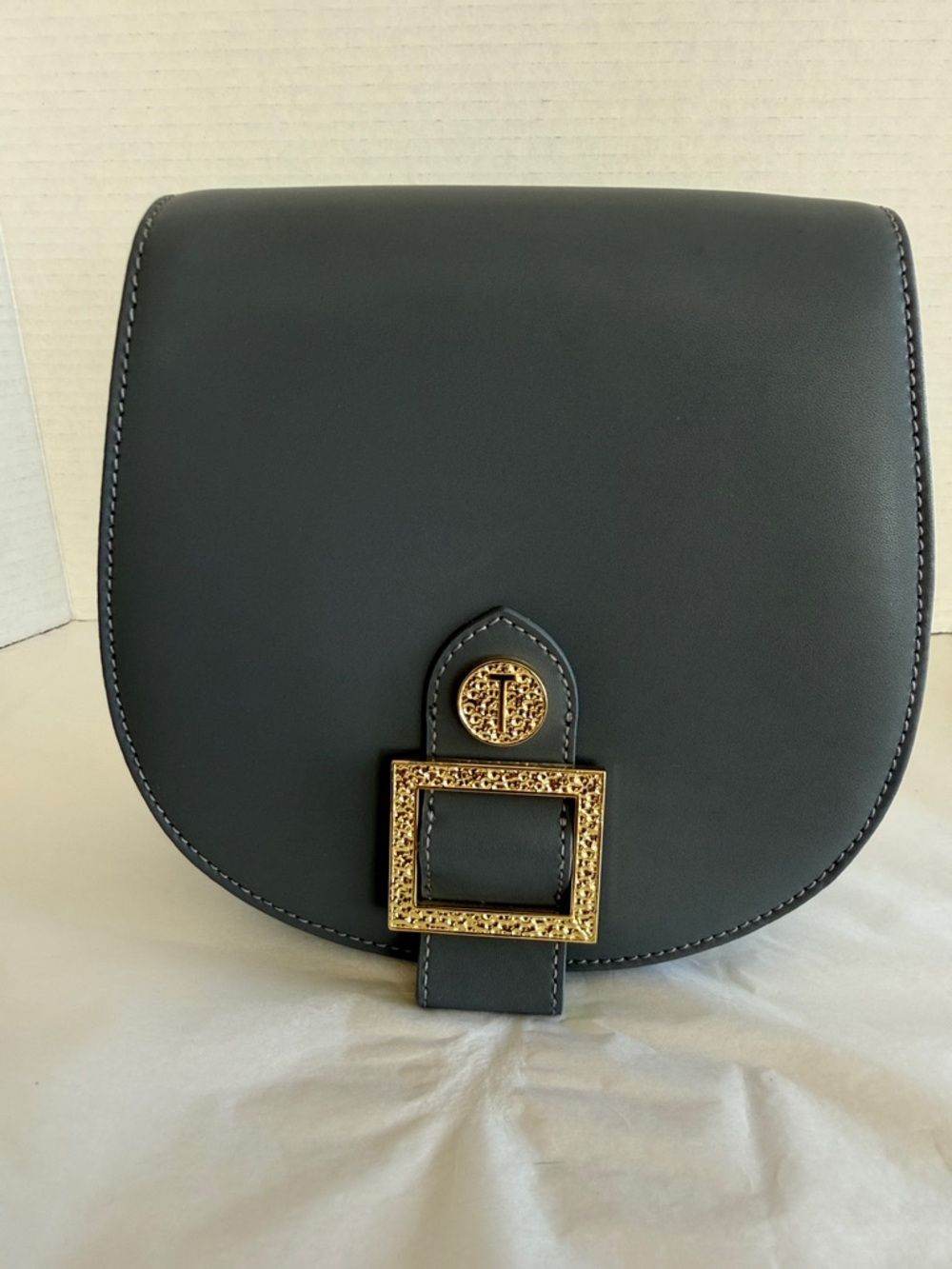 Ted Baker London Sonja Leather Crossbody Bag Dark Grey Adjustable Leather Strap - Picture 2 of 16
